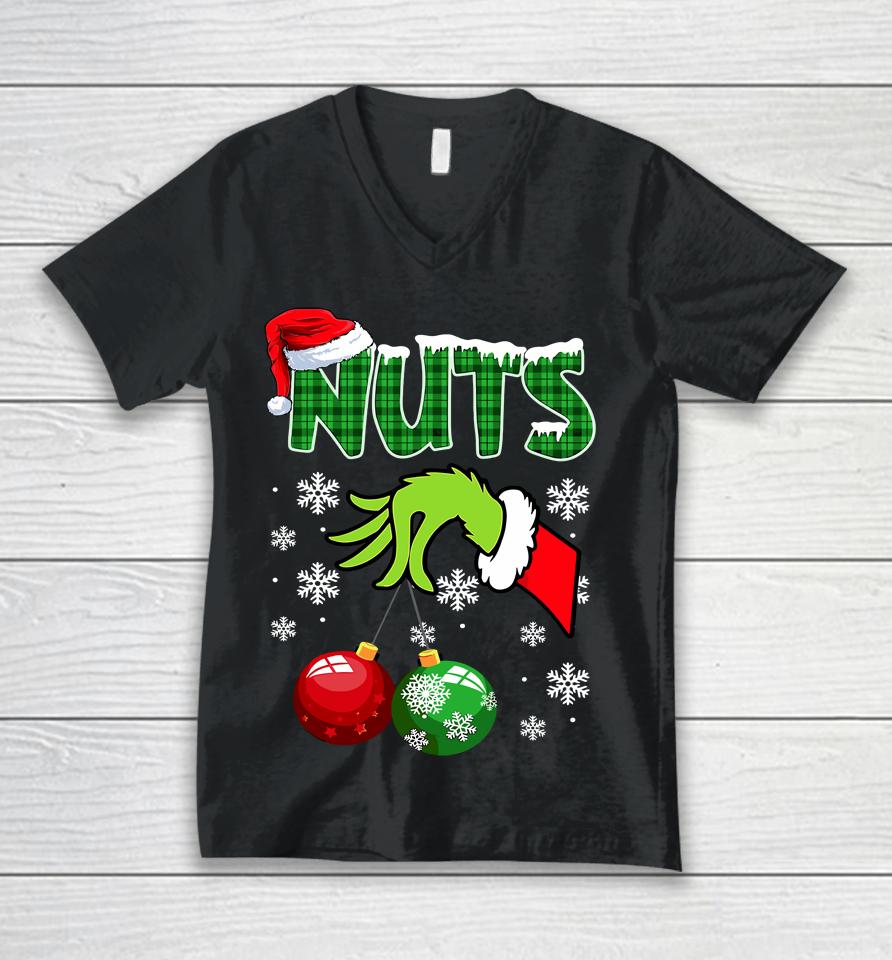 Chest Nuts Matching Chestnuts Funny Christmas Couples Nuts Unisex V-Neck T-Shirt