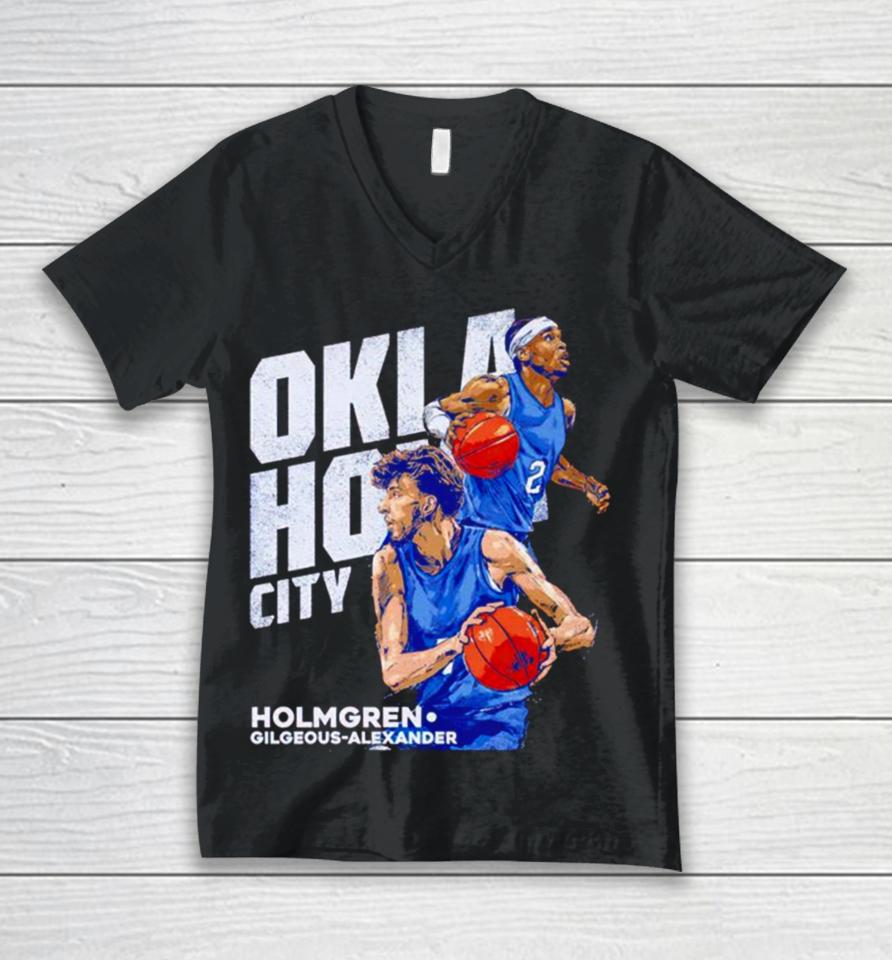 Chet Holmgren Shai Gilgeous Alexander Oklahoma City Thunder Unisex V-Neck T-Shirt