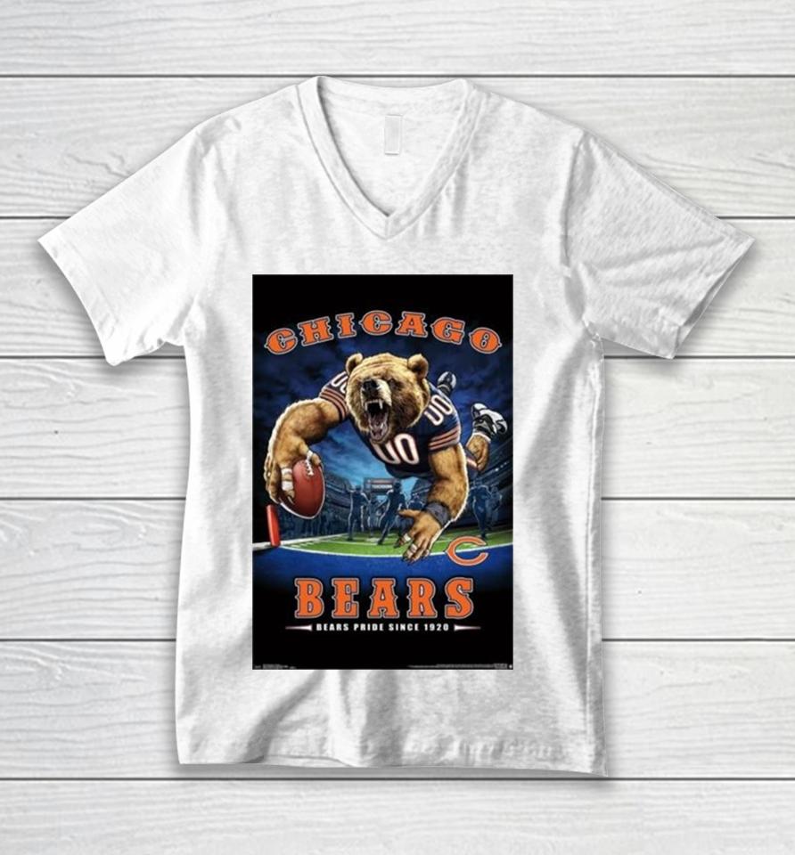 Chicago Bears Bears Pride Since 1920 Nfl Theme Art Poster Unisex V-Neck T-Shirt