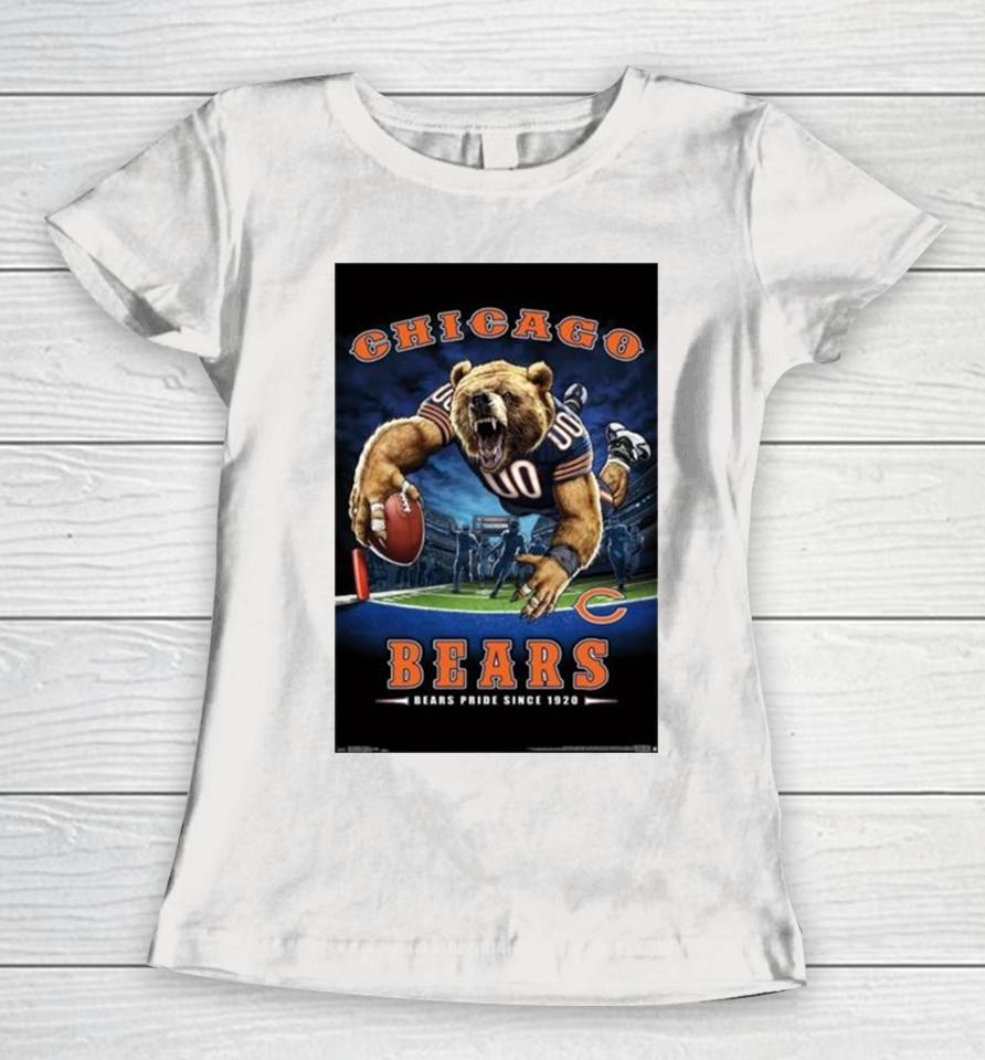 Chicago Bears Bears Pride Since 1920 Nfl Theme Art Poster Women T-Shirt