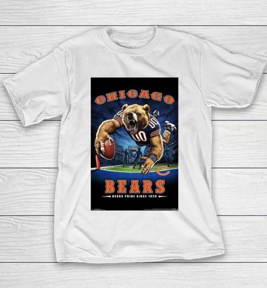 Chicago Bears Bears Pride Since 1920 Nfl Theme Art Poster Youth T-Shirt