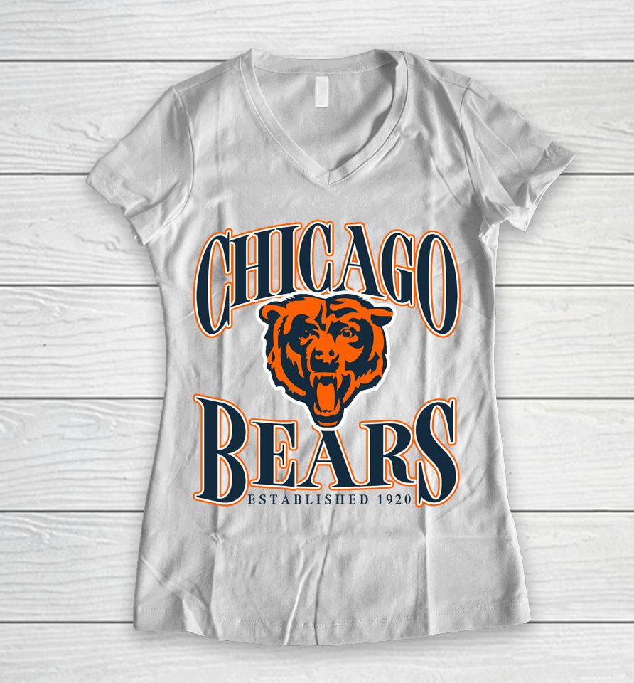 Chicago Bears Fanatics Branded Heathered Charcoal Playability Women V-Neck T-Shirt