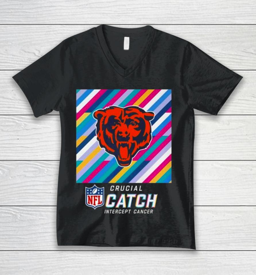 Chicago Bears Nfl Crucial Catch Intercept Cancer Unisex V-Neck T-Shirt