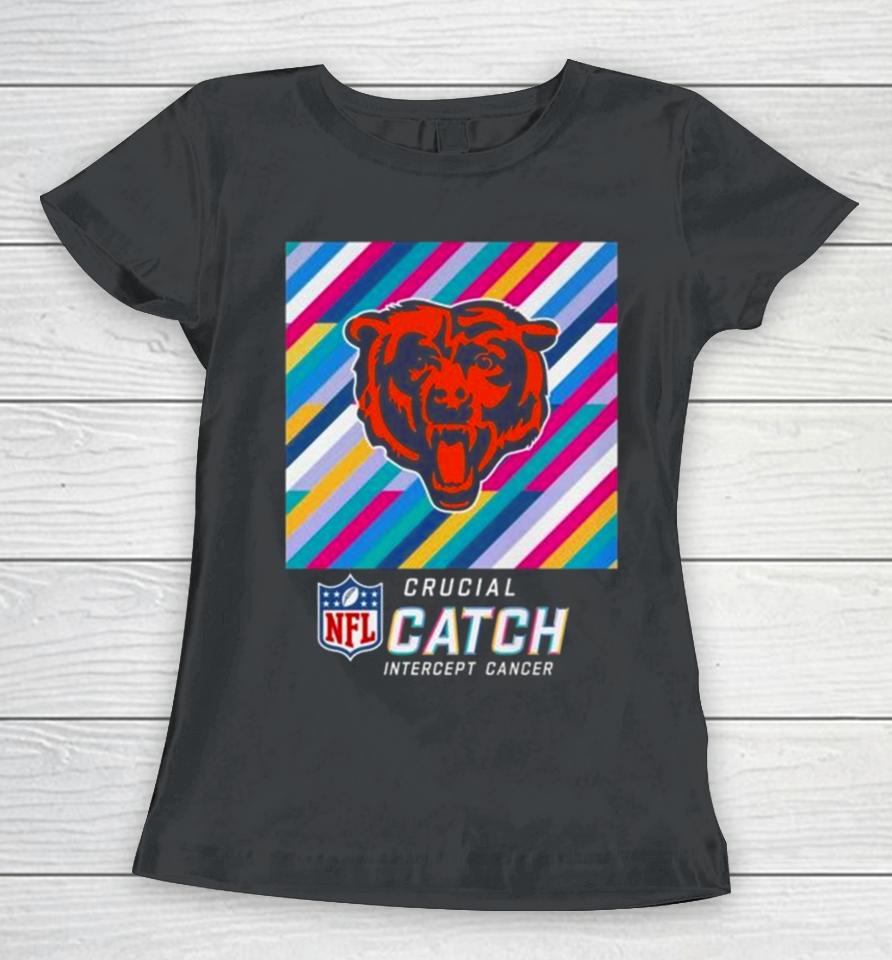 Chicago Bears Nfl Crucial Catch Intercept Cancer Women T-Shirt