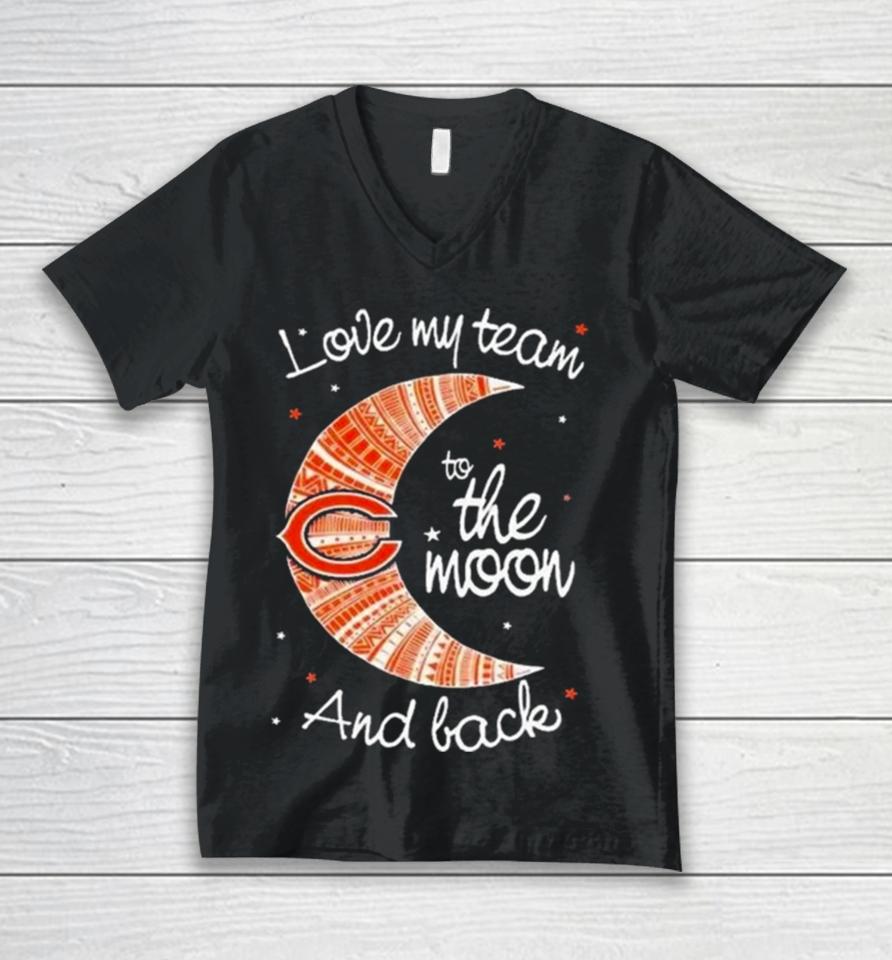 Chicago Bears Nfl I Love My Team To The Moon And Back Unisex V-Neck T-Shirt