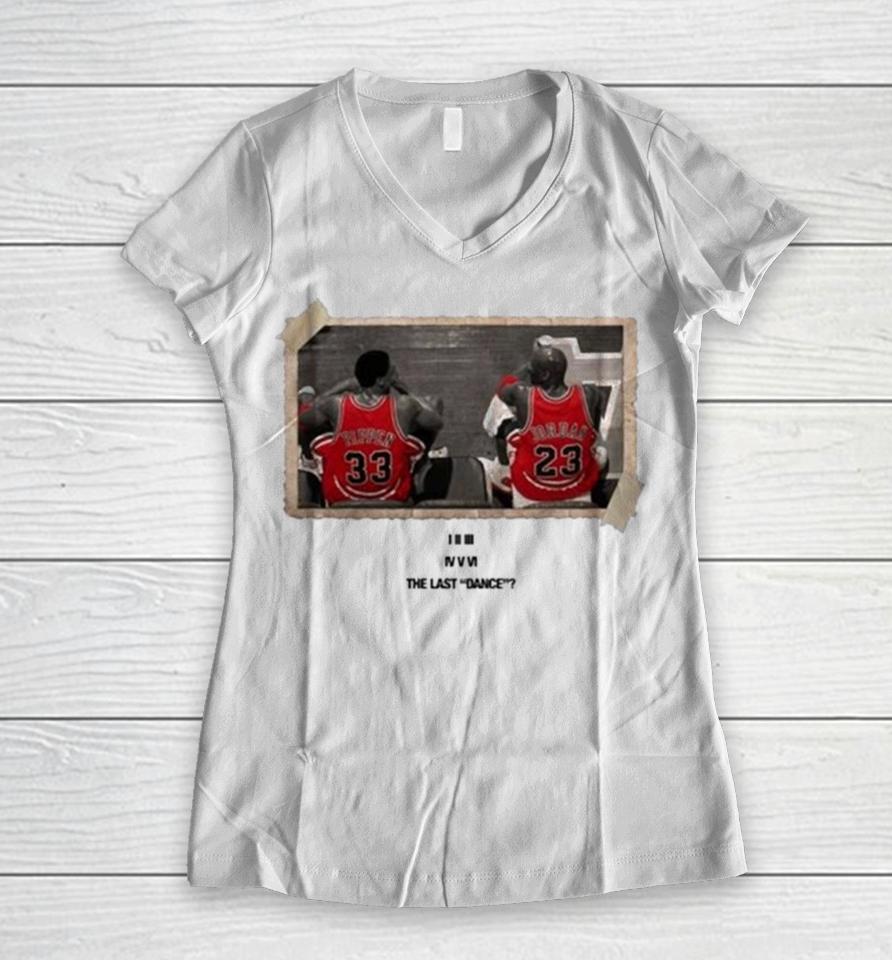 Chicago Bulls The Last Dance Vintage Michael Jordan &Amp; Scottie Pippen Women V-Neck T-Shirt