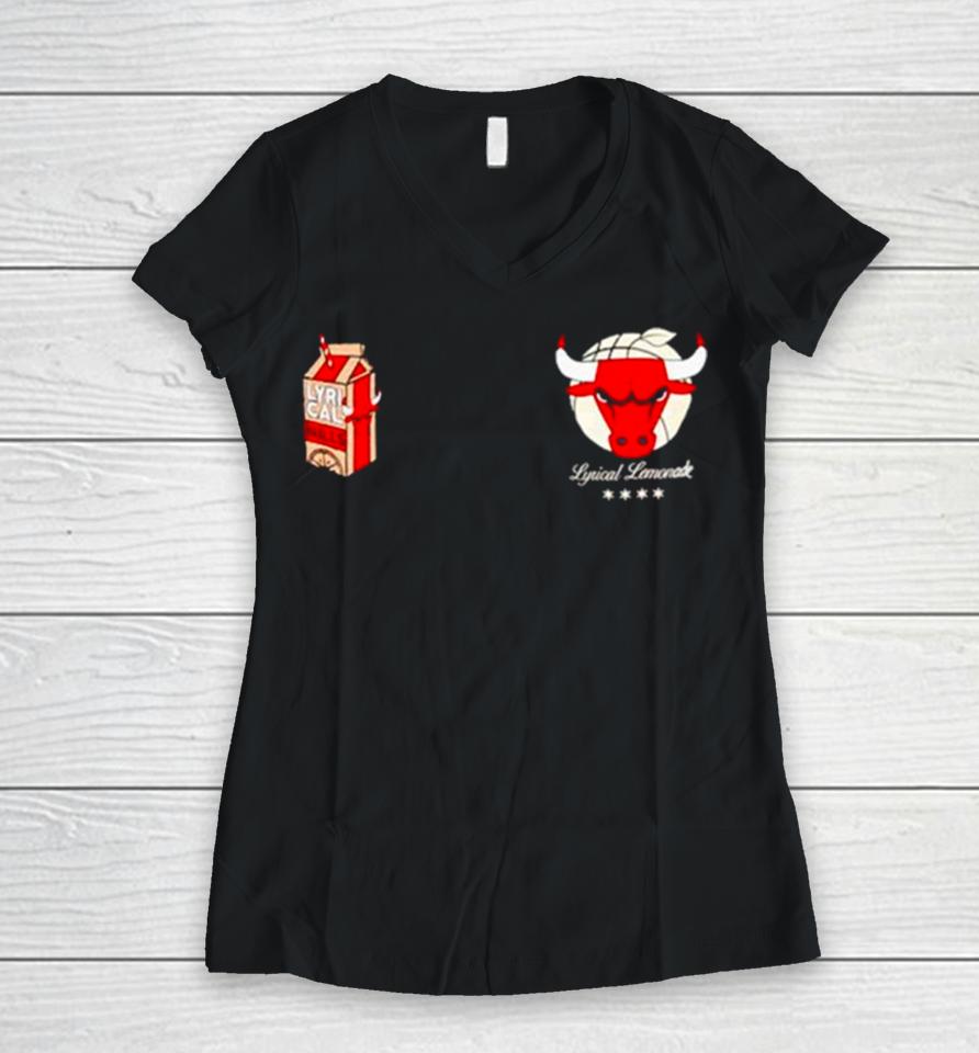 Chicago Bulls X Lyrical Lemonade Women V-Neck T-Shirt