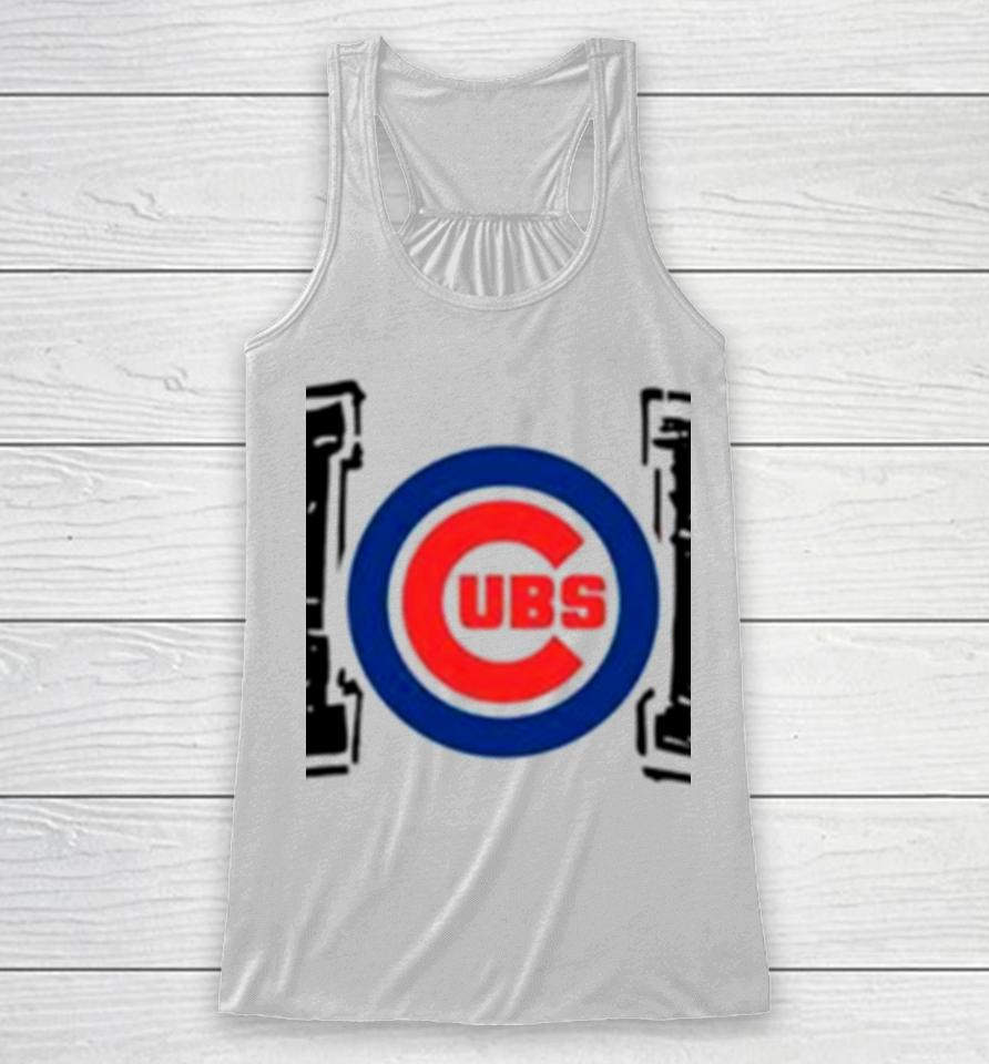 Chicago Cubs Baseball Mom Like A Normal Mom But Louder And Prouder Racerback Tank