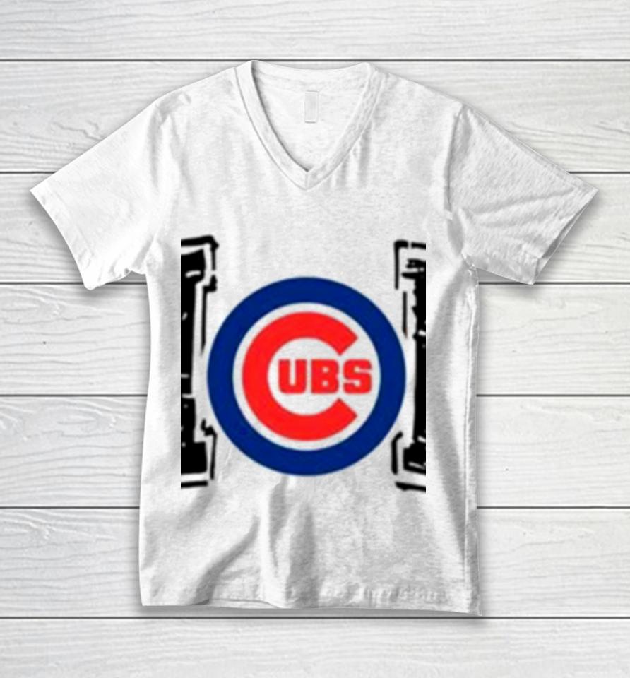 Chicago Cubs Baseball Mom Like A Normal Mom But Louder And Prouder Unisex V-Neck T-Shirt