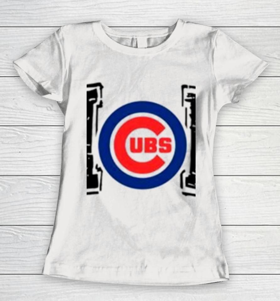 Chicago Cubs Baseball Mom Like A Normal Mom But Louder And Prouder Women T-Shirt