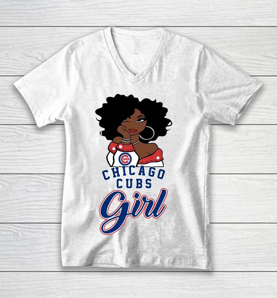 Chicago Cubs Girl Mlb Unisex V-Neck T-Shirt