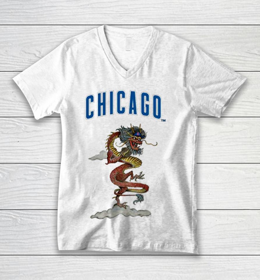 Chicago Cubs Mlb 2024 Year Of The Dragon Unisex V-Neck T-Shirt