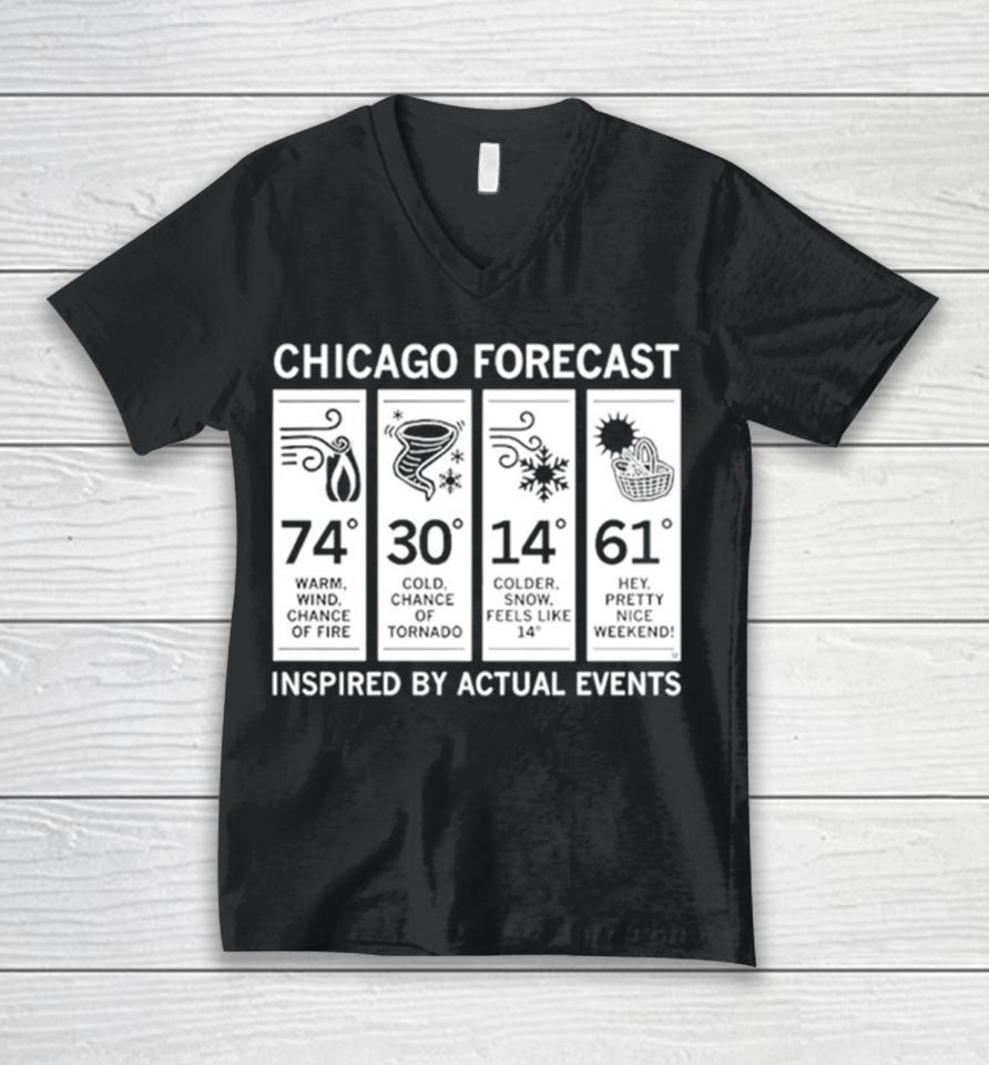 Chicago Forecast Inspired By Actual Events Unisex V-Neck T-Shirt
