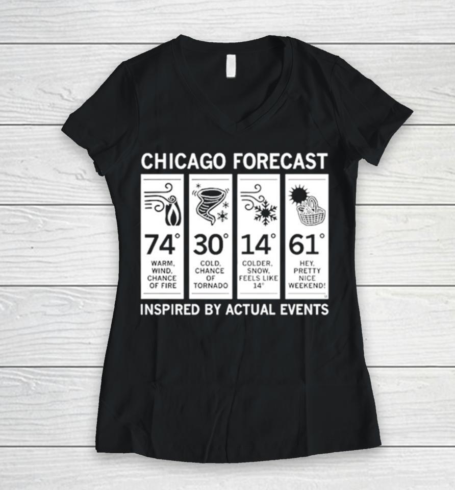 Chicago Forecast Inspired By Actual Events Women V-Neck T-Shirt