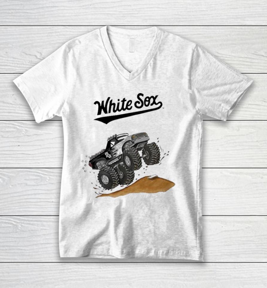 Chicago White Sox Monster Truck Mlb Unisex V-Neck T-Shirt