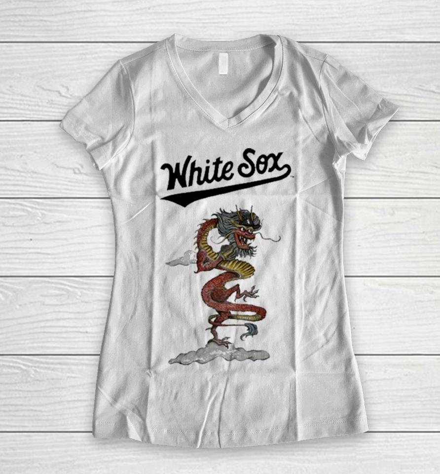Chicago White Sox Tiny Turnip Infant 2024 Year Of The Dragon Women V-Neck T-Shirt