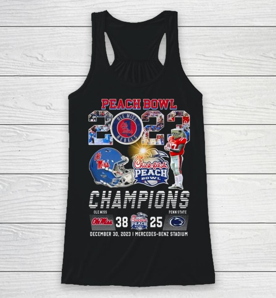 Chick Fil Peach Bowl 2023 Champions Ole Miss Rebels 38 25 Penn State Nittany Lions Racerback Tank