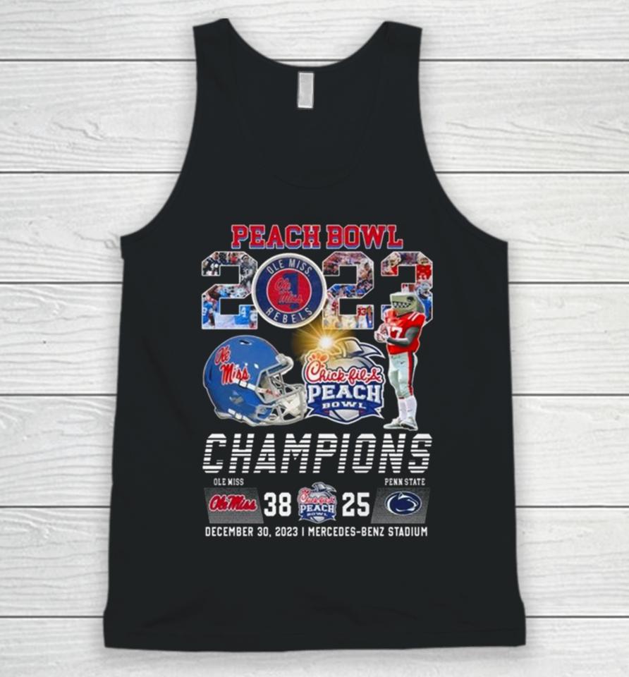 Chick Fil Peach Bowl 2023 Champions Ole Miss Rebels 38 25 Penn State Nittany Lions Unisex Tank Top