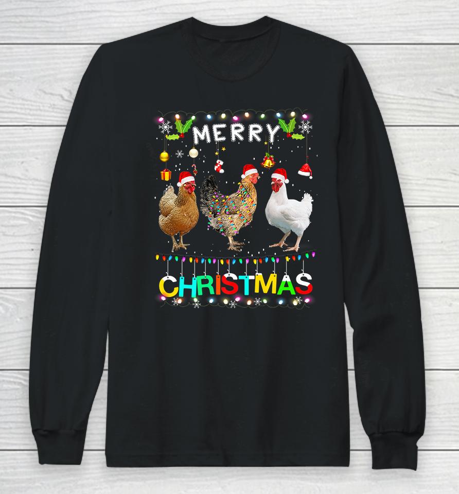 Chicken Merry Christmas Long Sleeve T-Shirt