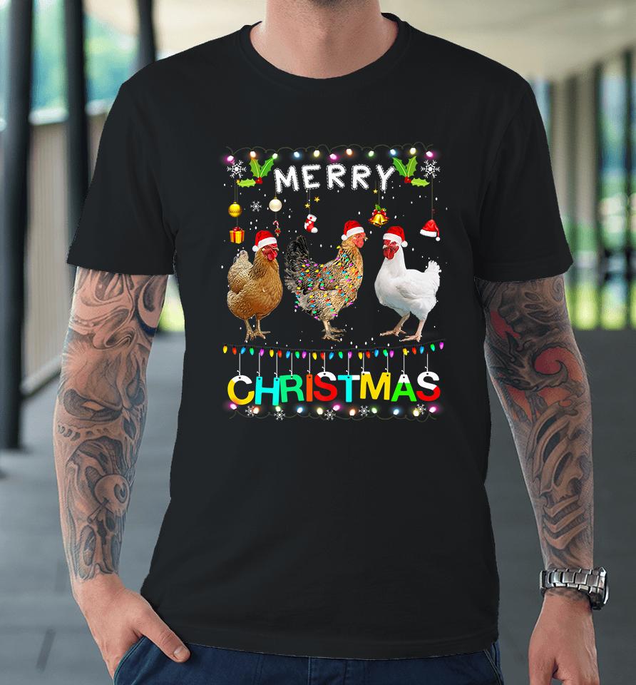 Chicken Merry Christmas Premium T-Shirt