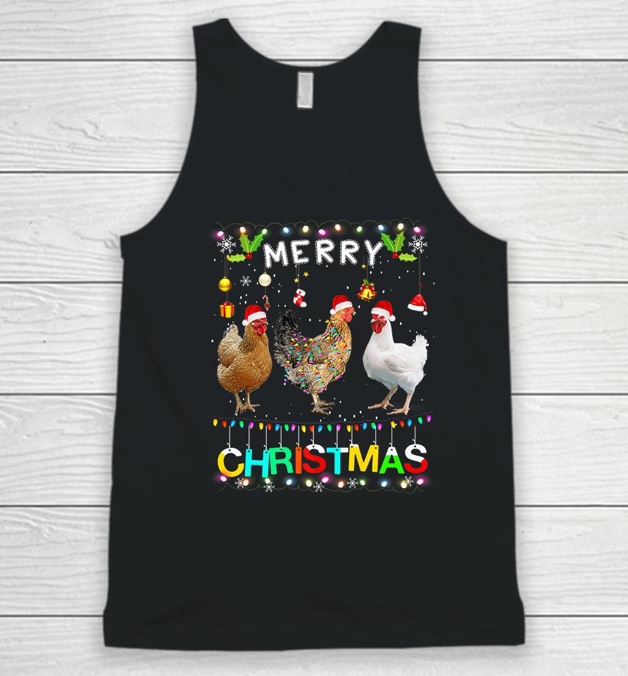 Chicken Merry Christmas Unisex Tank Top