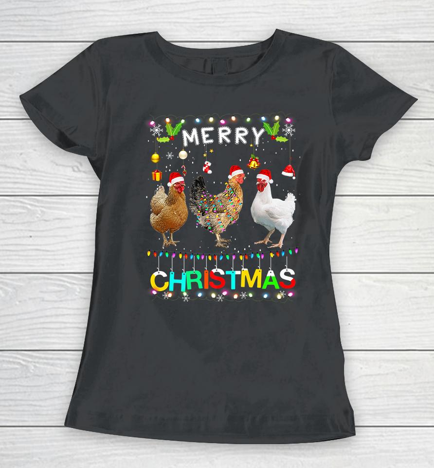 Chicken Merry Christmas Women T-Shirt