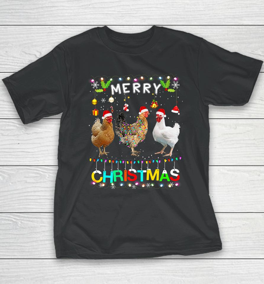 Chicken Merry Christmas Youth T-Shirt