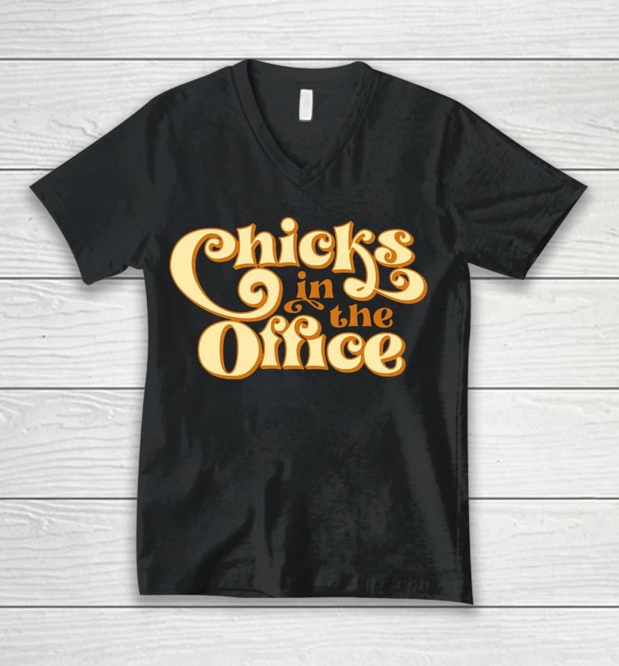 Chicks In The Office Cito 70'S Logo Unisex V-Neck T-Shirt