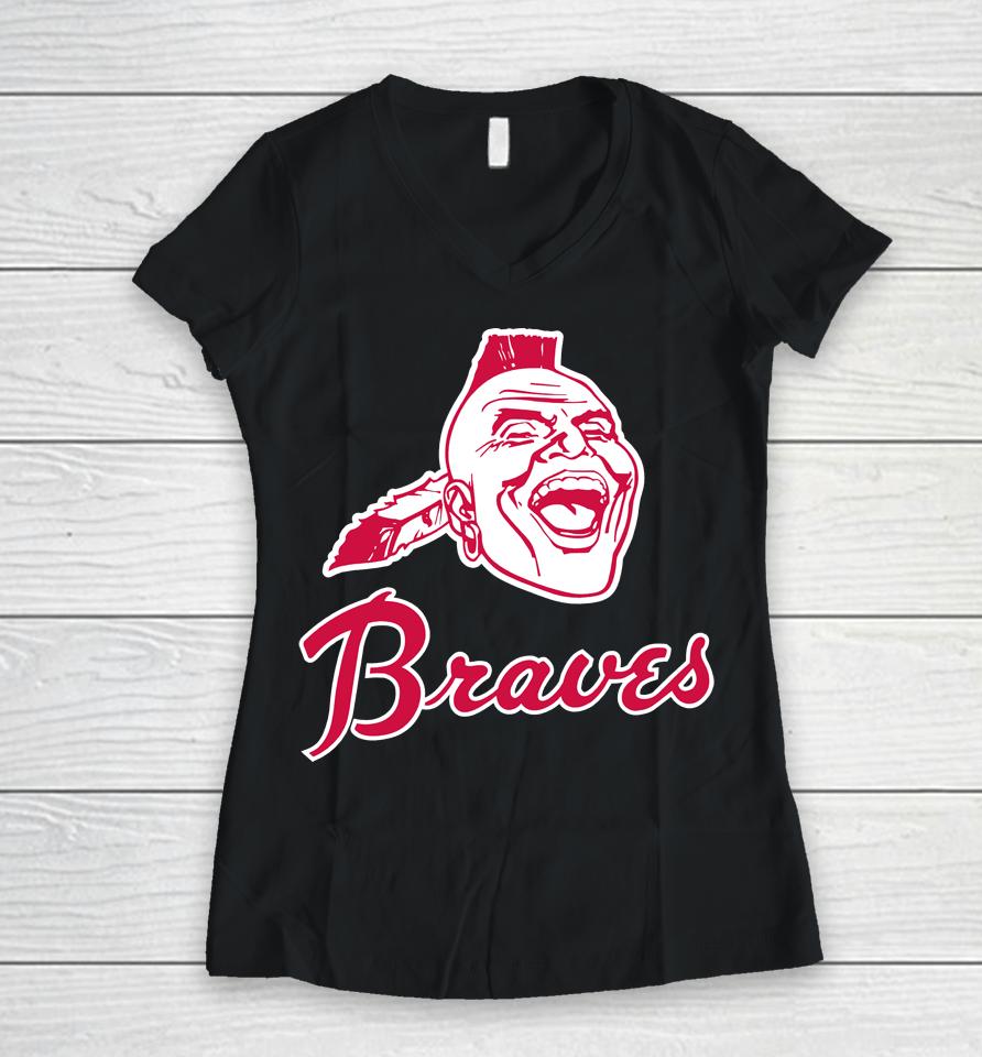 Chief Knockahoma Atlanta Braves Women V-Neck T-Shirt