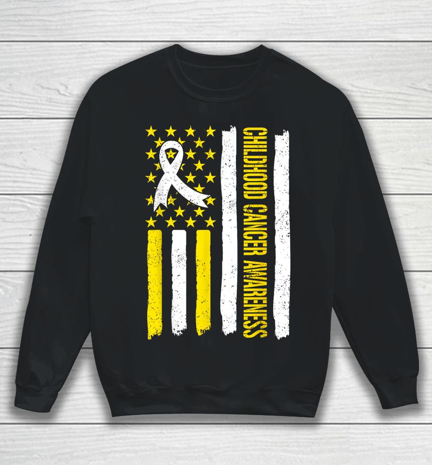 Childhood Cancer Awareness Month Ribbon Flag Sweatshirt