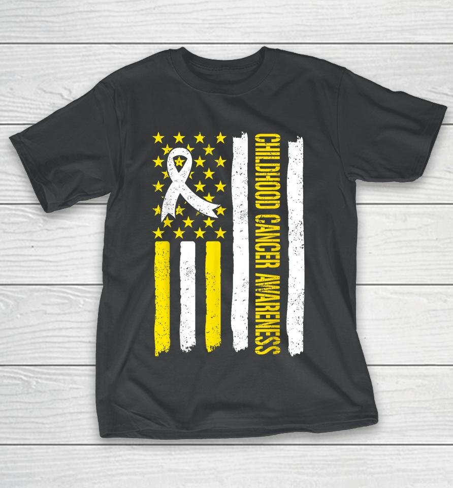 Childhood Cancer Awareness Month Ribbon Flag T-Shirt