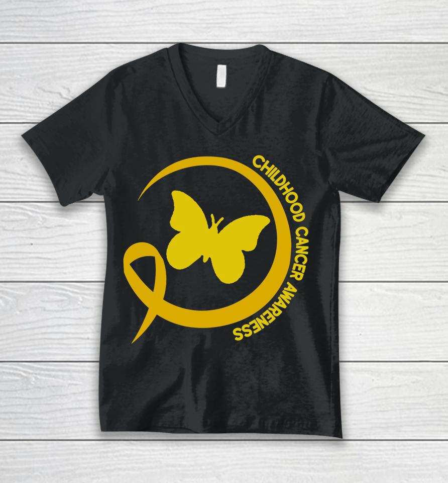 Childhood Cancer Awareness September Cancer Unisex V-Neck T-Shirt