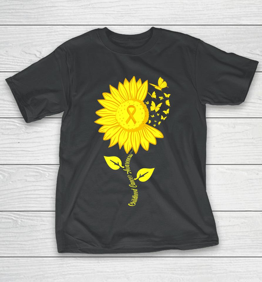 Childhood Cancer Awareness Sunflower September Cancer T-Shirt