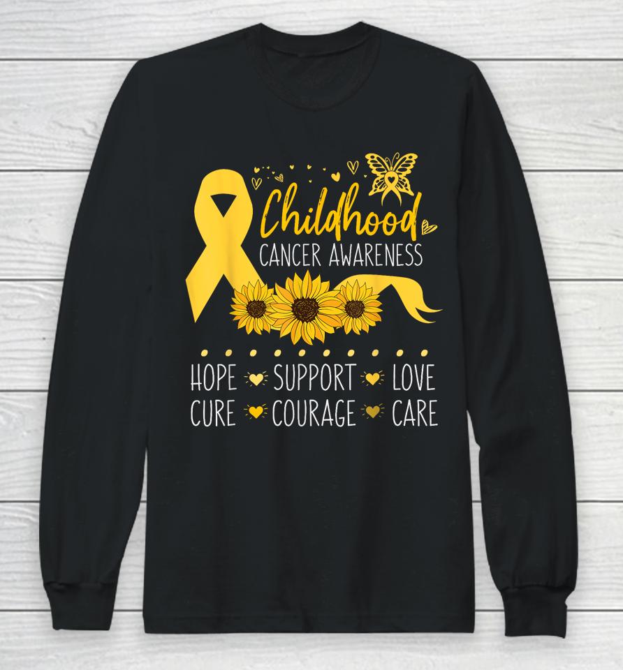Childhood Cancer Support Family Childhood Cancer Awareness Long Sleeve T-Shirt
