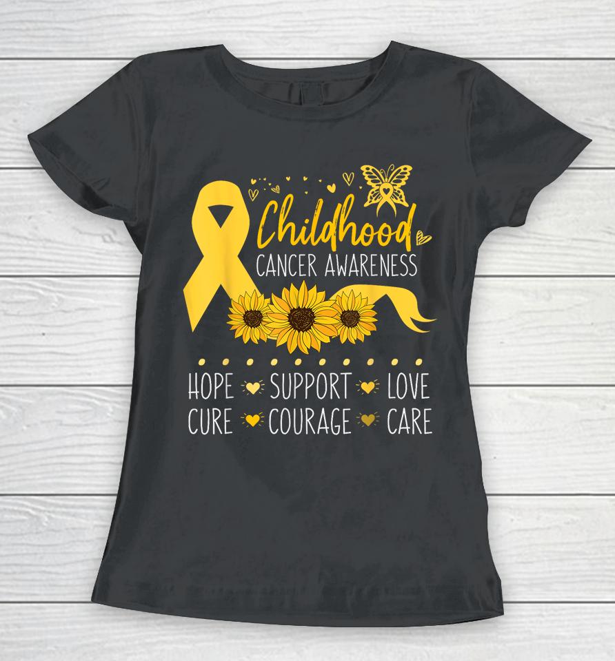 Childhood Cancer Support Family Childhood Cancer Awareness Women T-Shirt