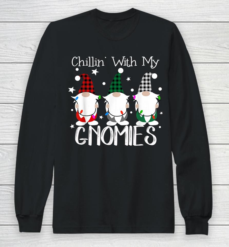 Chillin With My Gnomies Christmas Pamajas Family Funny Xmas Long Sleeve T-Shirt