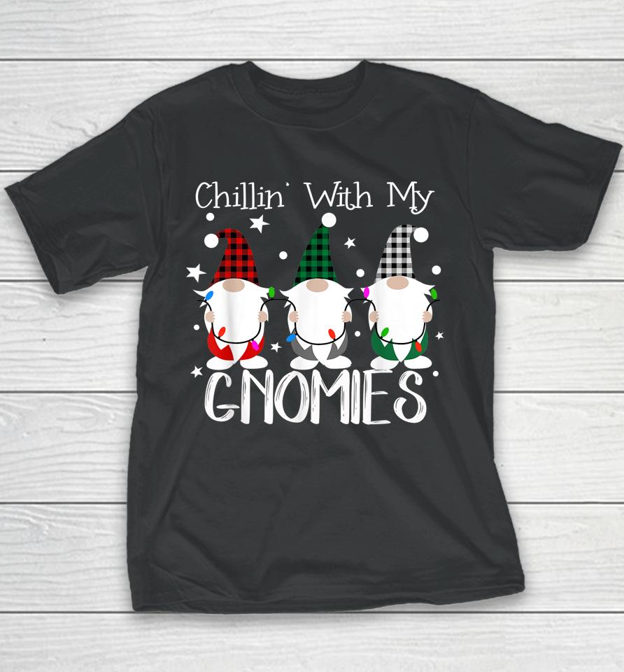 Chillin With My Gnomies Christmas Pamajas Family Funny Xmas Youth T-Shirt