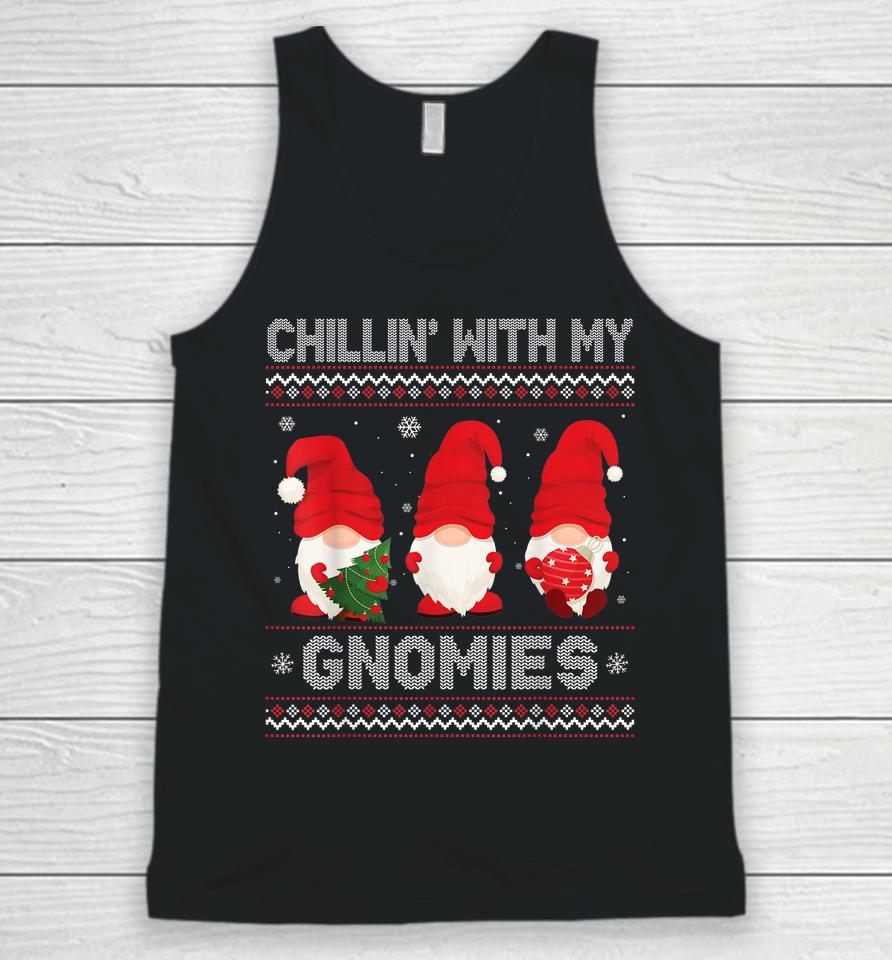 Chillin With My Gnomies Matching Family Christmas Tree Light Unisex Tank Top