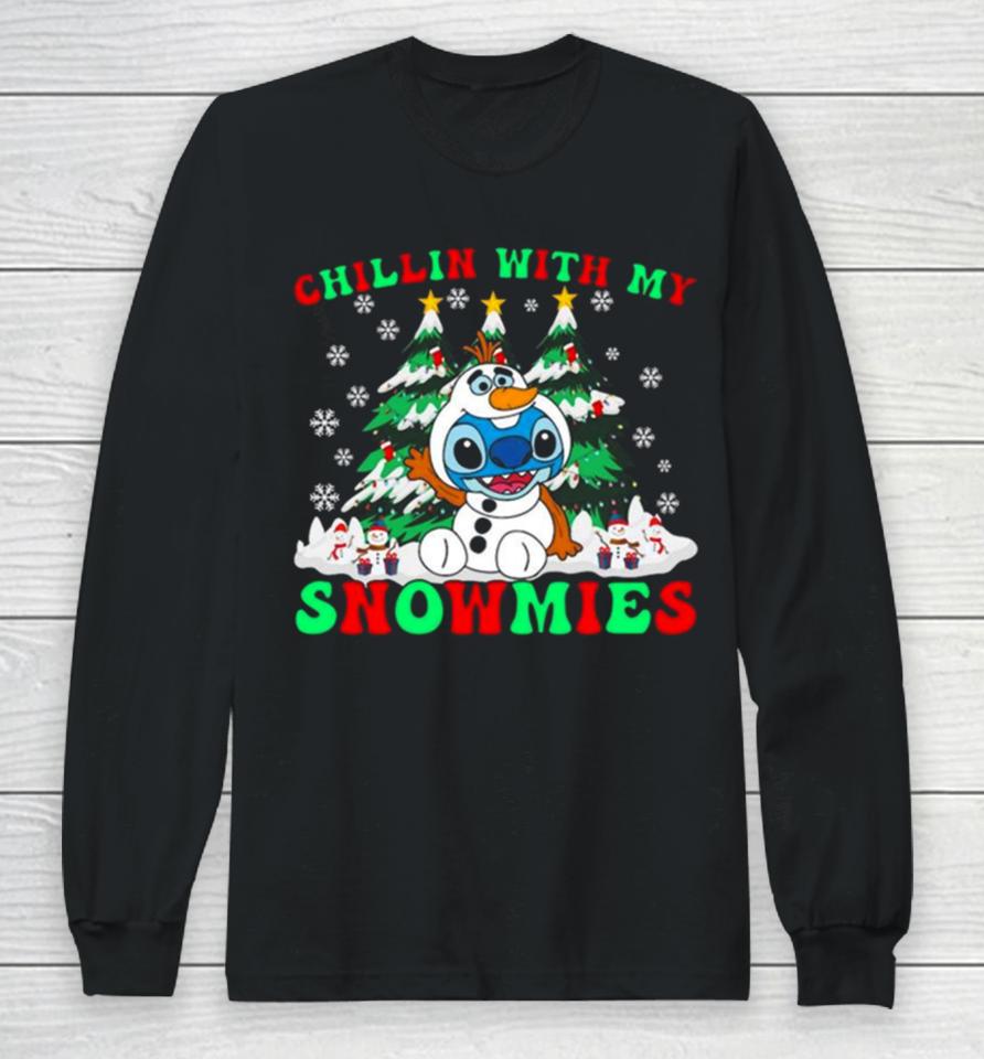 Chillin With My Snowman Stitch Christmas Long Sleeve T-Shirt