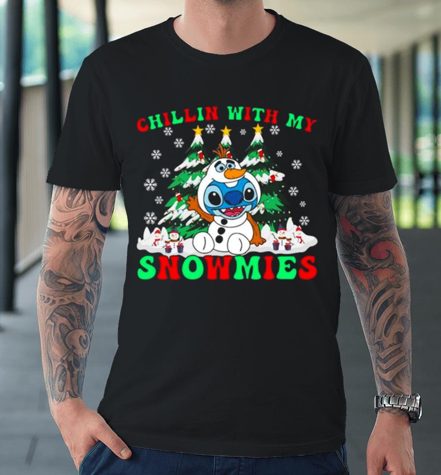 Chillin With My Snowman Stitch Christmas Premium T-Shirt