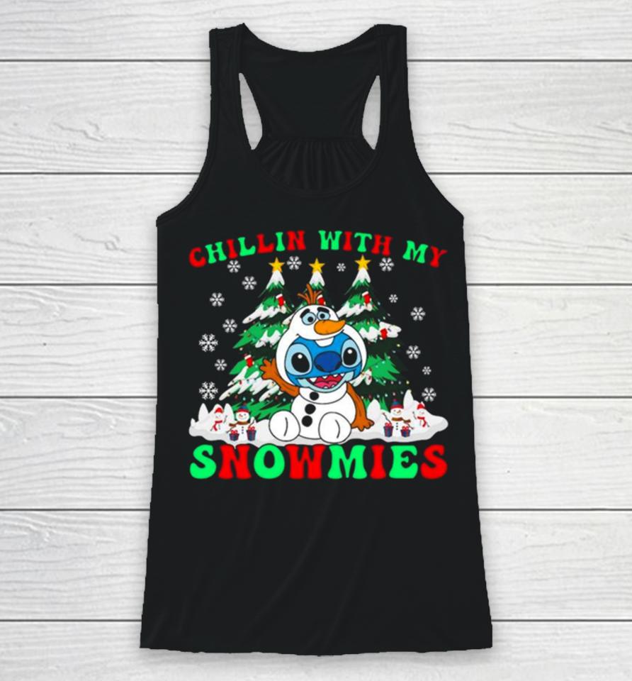 Chillin With My Snowman Stitch Christmas Racerback Tank