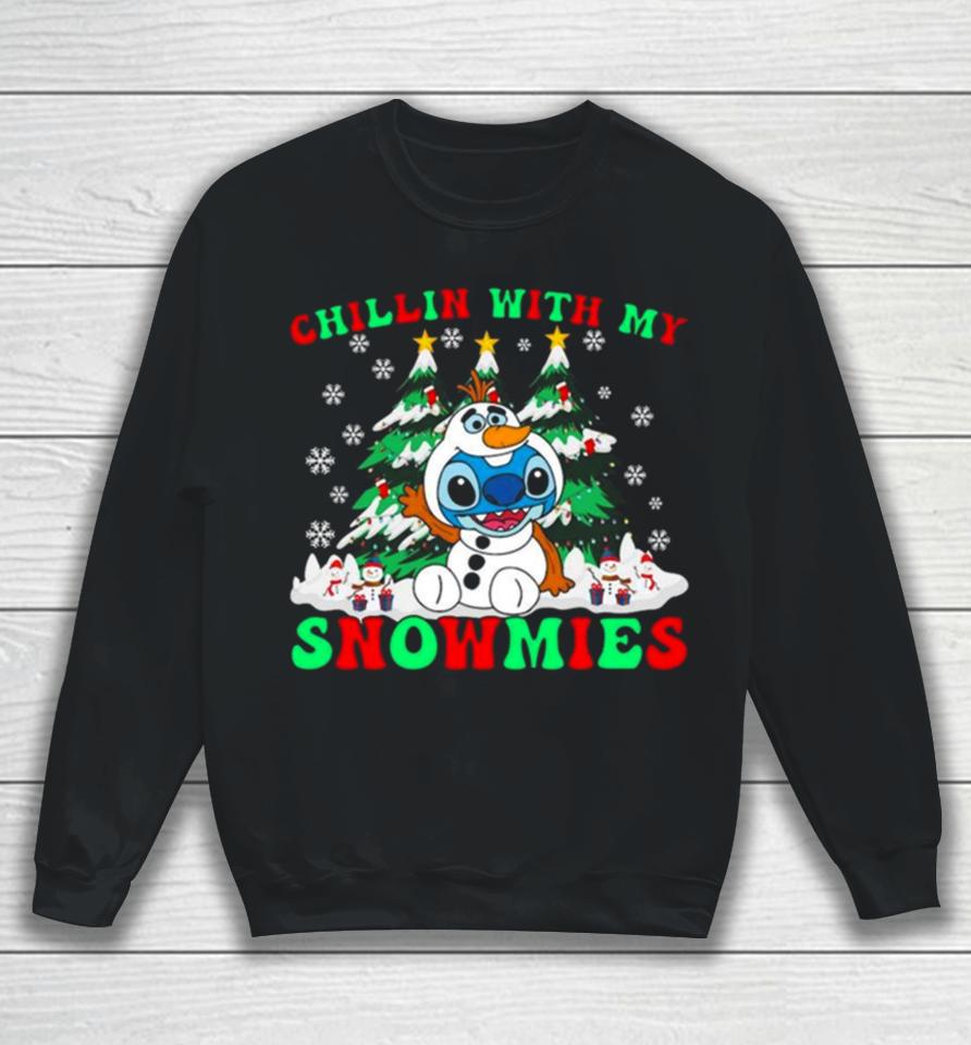 Chillin With My Snowman Stitch Christmas Sweatshirt