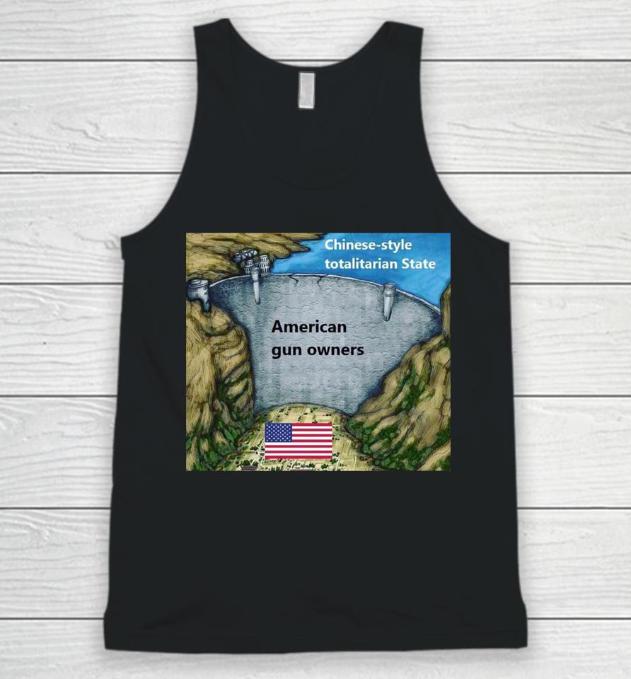 Chinese Style Totalitarian State American Gun Owners Unisex Tank Top