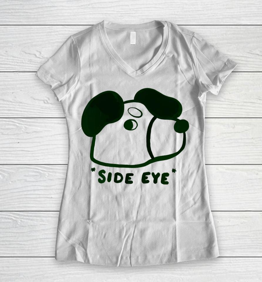 Chocolett Dog Side Eye Women V-Neck T-Shirt