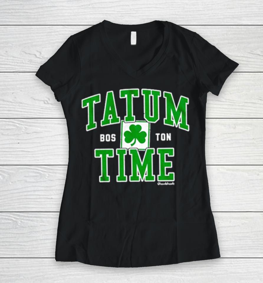 Chowdaheadz Tatum Time Boston Women V-Neck T-Shirt