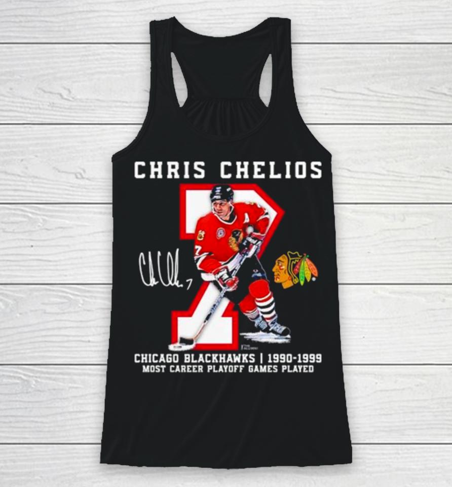 Chris Chelios Chicago Blackhawks 1990 1999 Jersey Retirement Racerback Tank