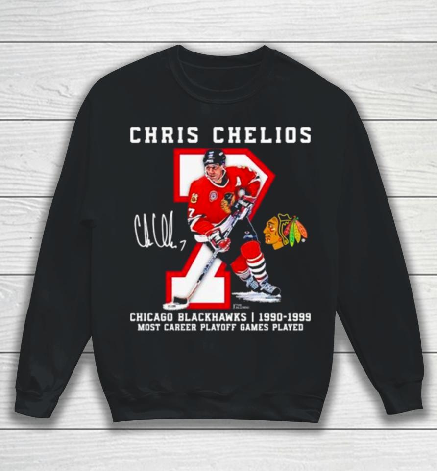 Chris Chelios Chicago Blackhawks 1990 1999 Jersey Retirement Sweatshirt
