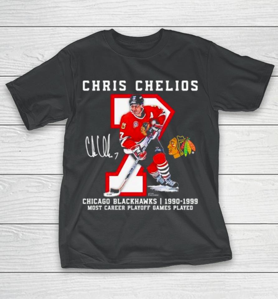 Chris Chelios Chicago Blackhawks 1990 1999 Jersey Retirement T-Shirt