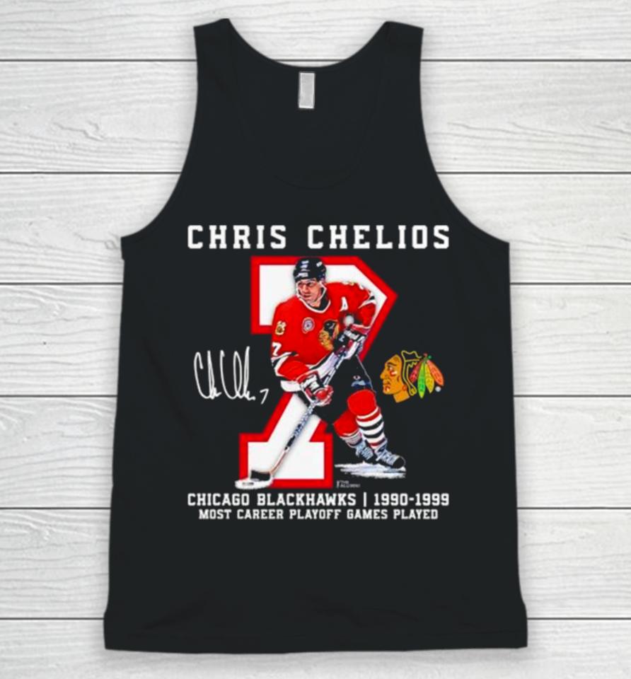 Chris Chelios Chicago Blackhawks 1990 1999 Jersey Retirement Unisex Tank Top