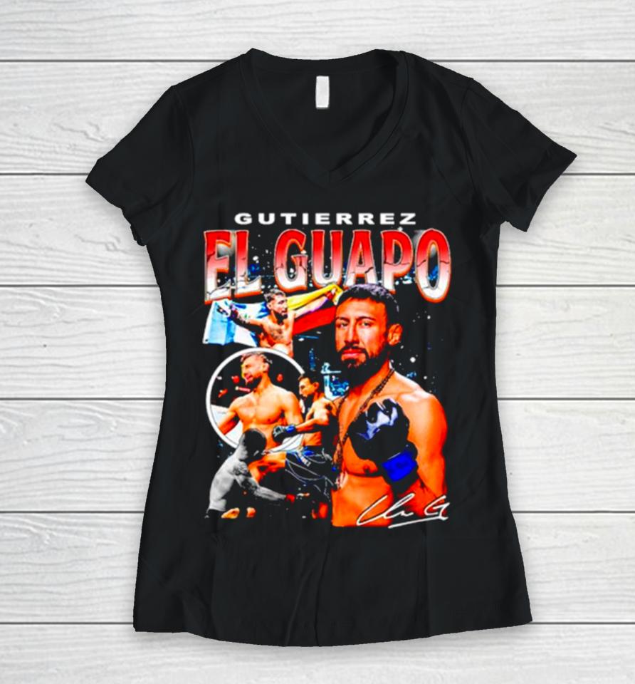 Chris Gutierrez El Guapo Ufc Fight Night Signature Women V-Neck T-Shirt